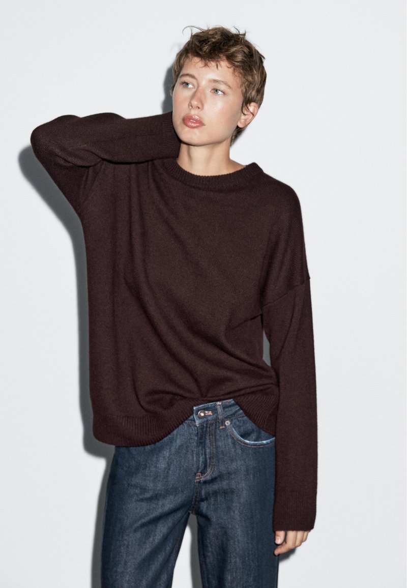Massimo Dutti Svetr - bordeaux