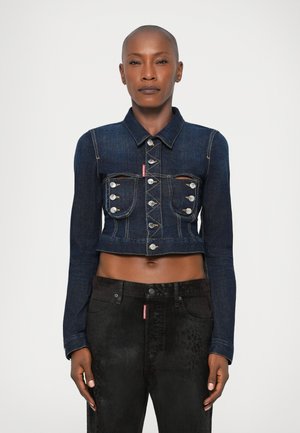PEEKABOO MINI JACKET - Denimová bunda - navy blue