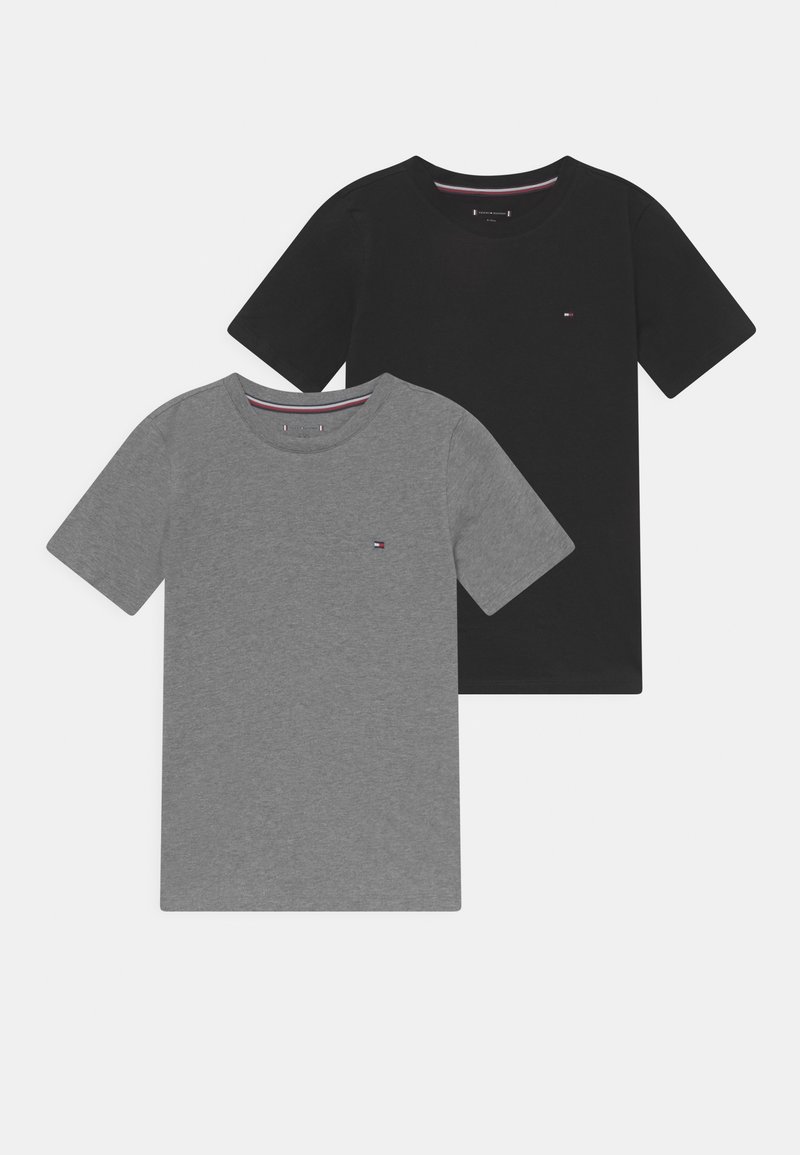 Tommy Hilfiger - TEE 2 PACK  - T-shirt basic - medium grey heather/black, Vergroten