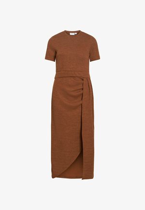 VILA, MIDI DRESS VIRAFFI SHORT SLEEVED - Φόρεμα σε ίσια γραμμή - coffee bean