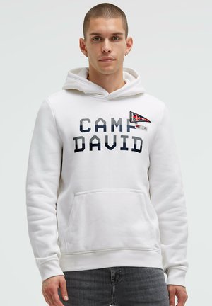 MIT PRINT UND TAPES - Kapuzenpullover - ivory