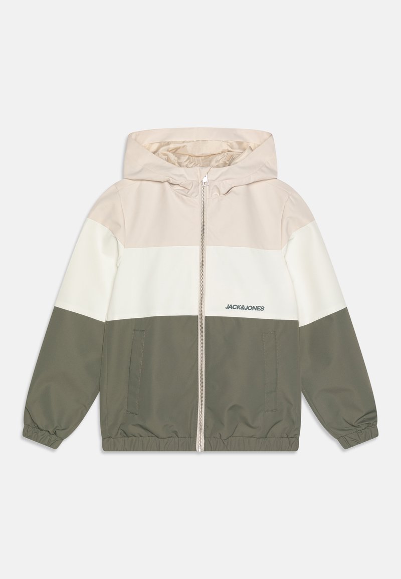 Jack & Jones Junior JJELEGACY LIGHT HOOD  - Viegla jaka - agave green/cloud dancer blocking