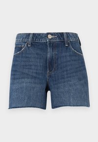 High-Rise Medium Dark Wash Relaxed Denim Shorts 5" - Denim shorts - laguna