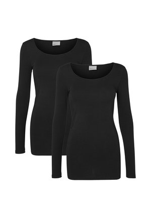 2-ER STÜCK - Langarmshirt - schwarz