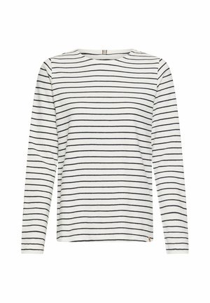 camel active, JERSEYSHIRT MIT SEITENSCHLITZEN - Longsleeve - milkwhite with night