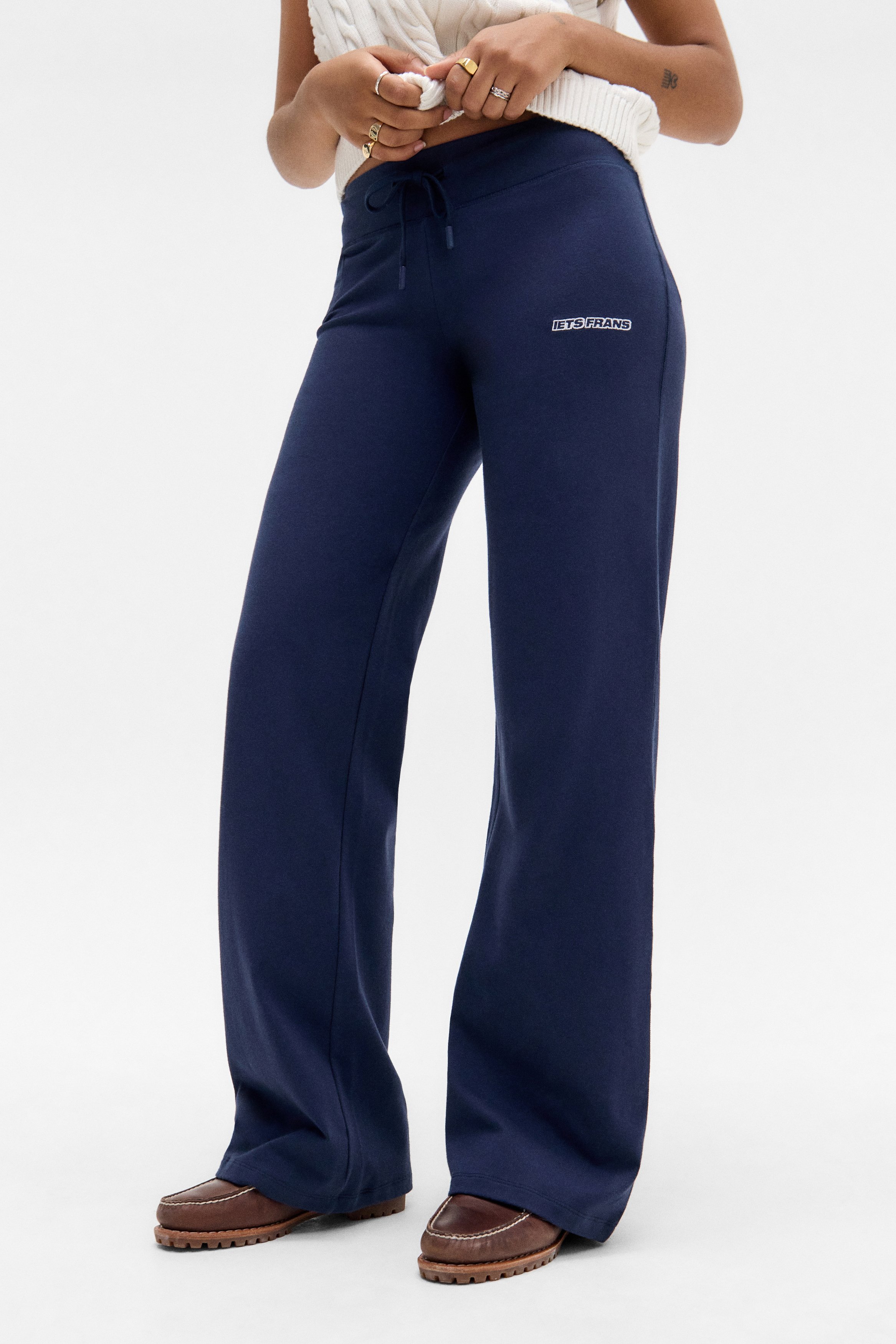 Pantalon De Survêtement Femme à Jambes Larges - Taille Haute, Cordon De Serrage, Tissu Doux Et Chaud