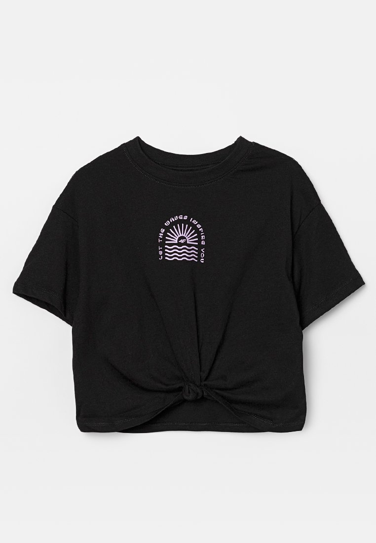 4F T-shirt print zwart