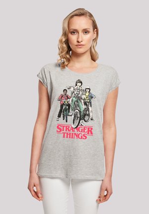 STRANGER THINGS RETRO BIKERS NETFLIX TV SERIES - Print T-shirt - heather grey