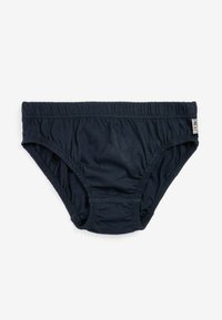 Culotte en coton noir avec taille élastique, côtés froncés et texture lisse. Présente une petite étiquette logo sur le côté.
