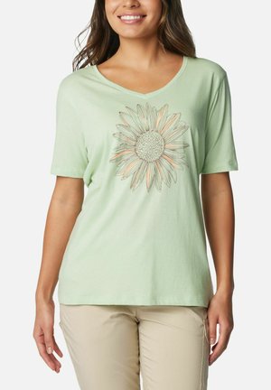 V NECK - T-shirt con stampa - sage leaf heather