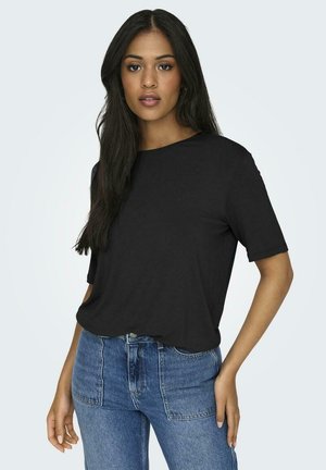 JDY 2ER-SET WEICH REGULAR FIT RUNDHALS - Basic T-shirt - schwarz dunkelgrau