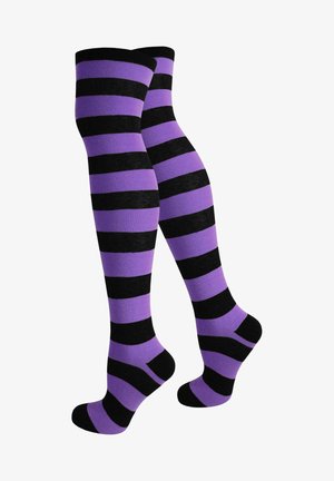 Normani WIDESTRIPE OVERKNEES - Over-the-knee socks - schwarz/lila