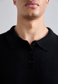 KNITID CASHMERE BLEND SHORT SLEEVE POLO - Maglione - blacklead
