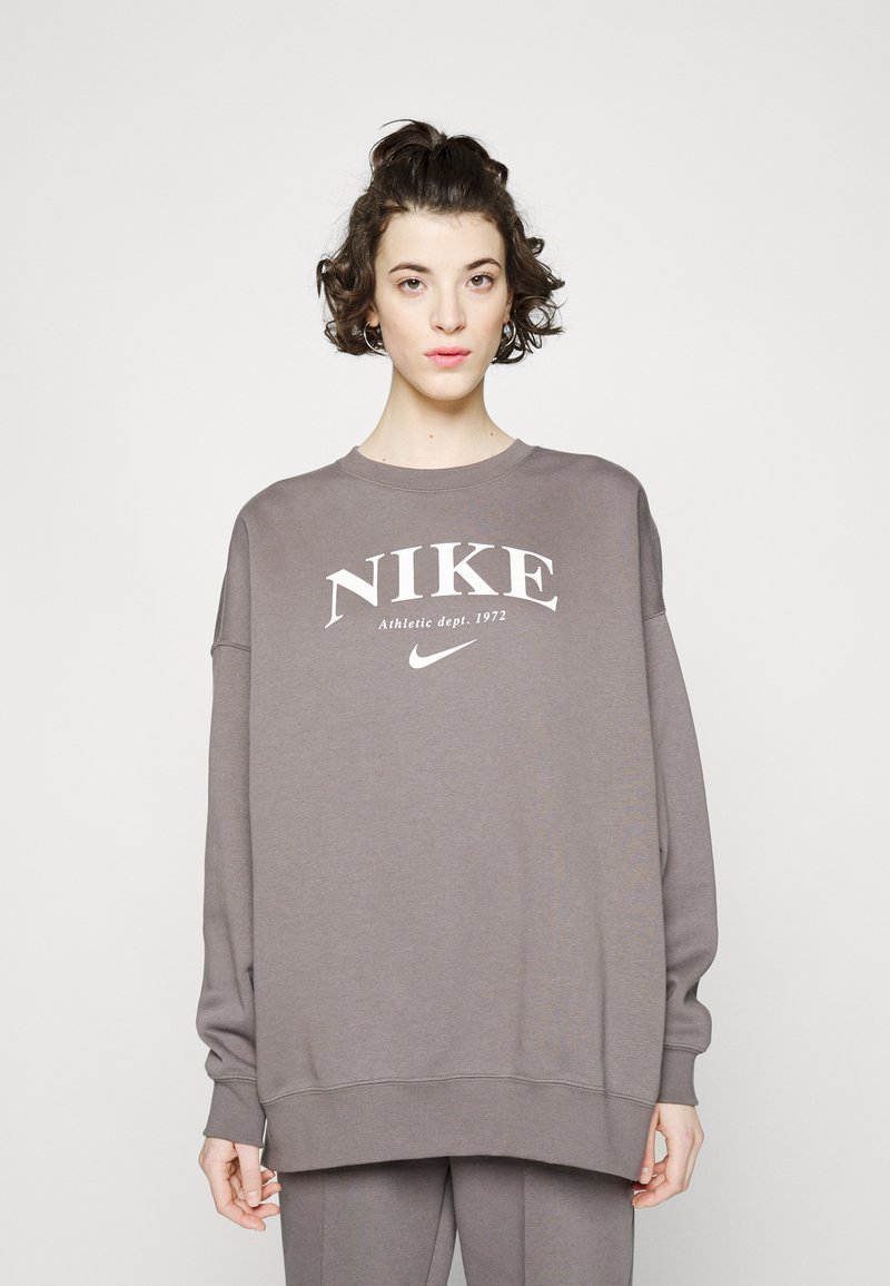 Nike Sportswear OVER SIZED - Sweatshirt - cave stone/white/braun -