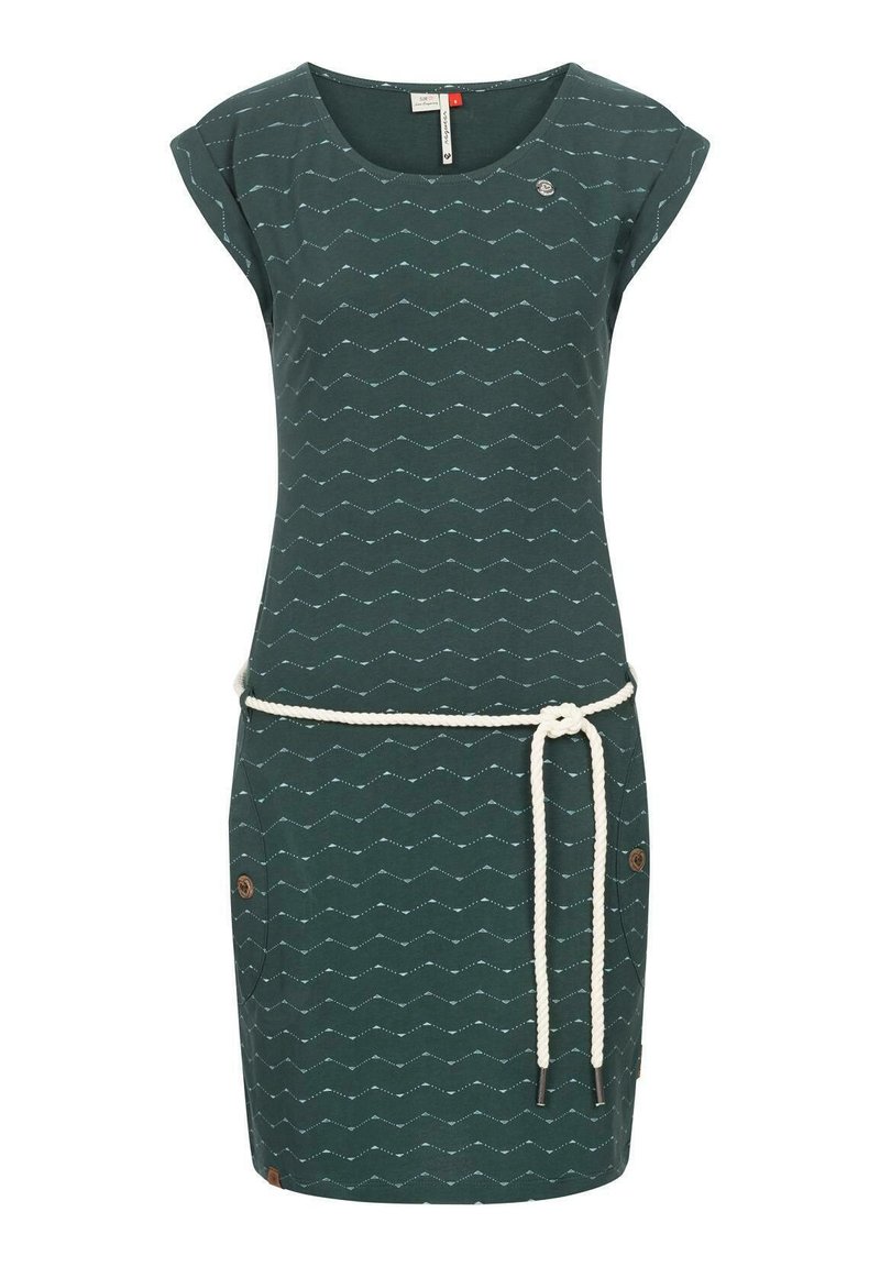 Ragwear TAG ZIG ZAG - Etuikleid - dark green