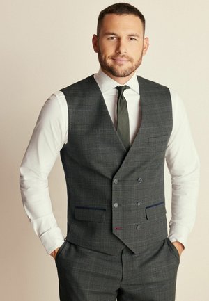 TRIMMED CHECK  - Vest - green