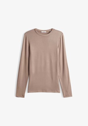 OPUS, SLIM FIT - Langarmshirt - light mocca