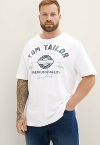TOM TAILOR PLUS - MIT LOGO - T-shirt print - white
