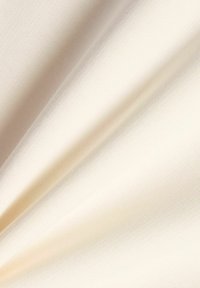Tissu beige à la texture lisse, présentant un léger éclat. Le matériau semble dense avec un motif de tissage subtil.