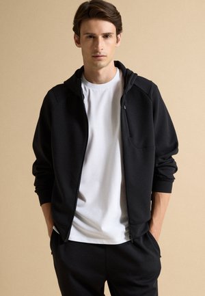 PIOMBO, FULL-ZIP JUMPER - Felpa con zip - black