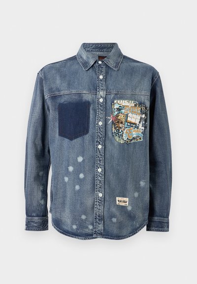 Evisu VIRTUAL VACATION PRINT & SEAGULL SHIRT - Camicia - dark blue denim