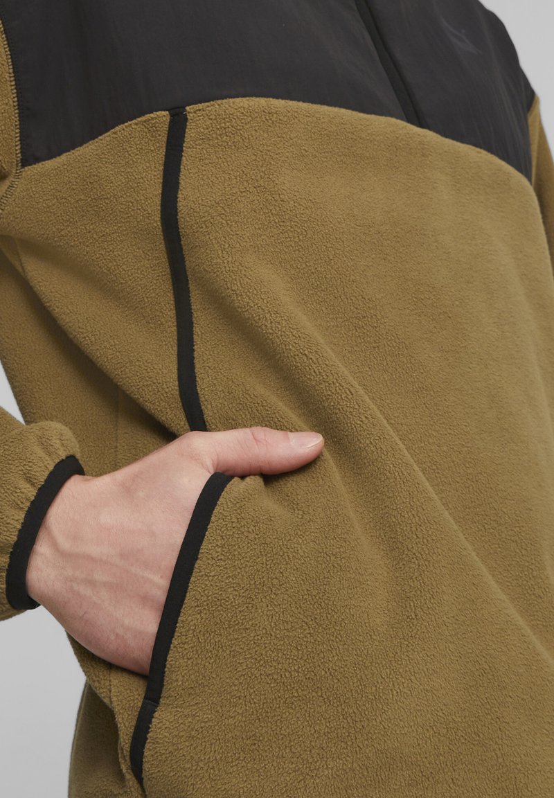 Puma CLASSICS UTILITY HALF-ZIP - Felpa in pile - chocolate chip