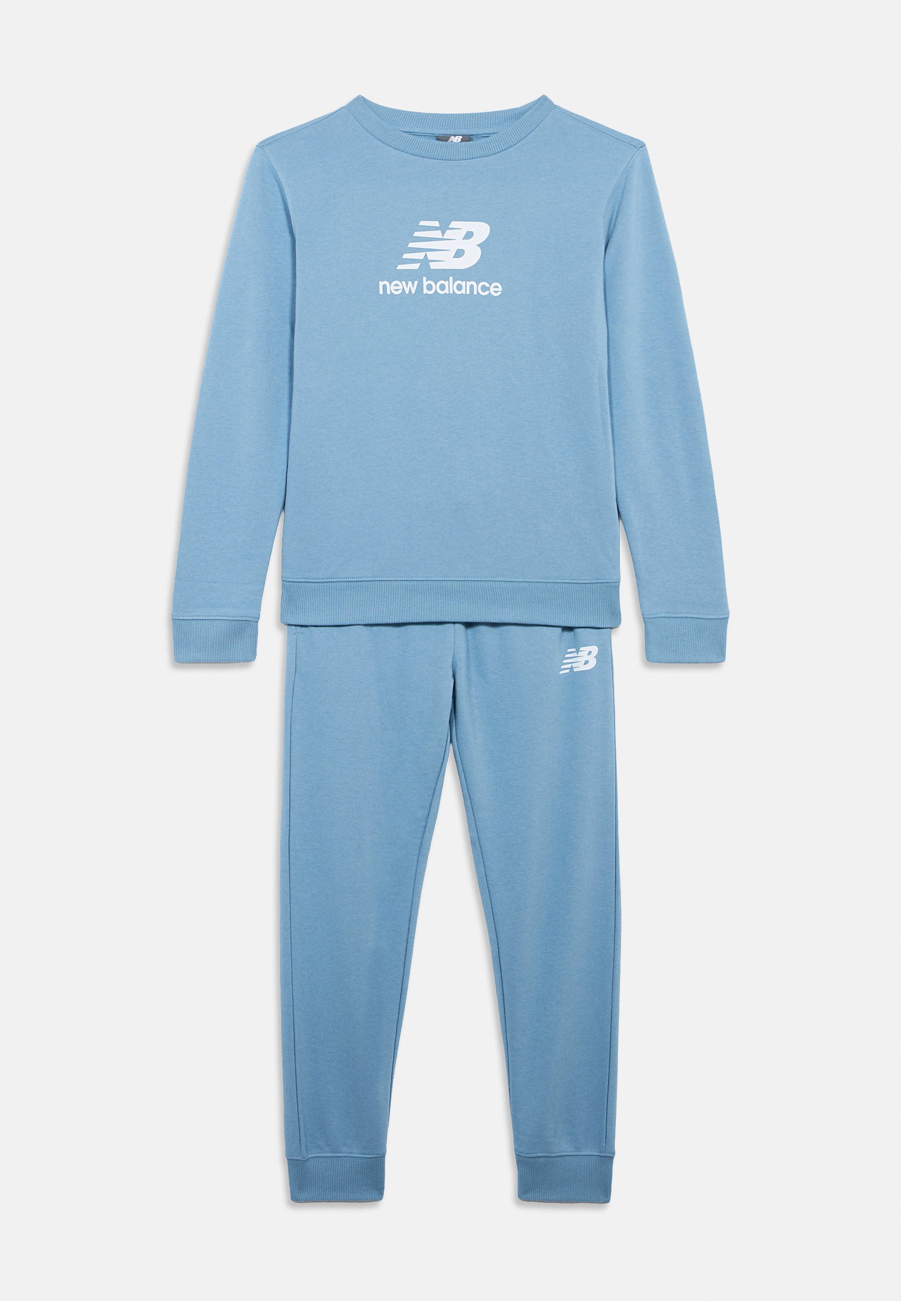 New Balance STACKED LOGO CREW JOG SET - Tuta - still water/celeste