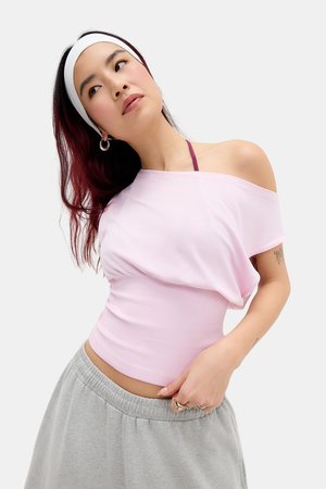 iets frans... OFF SHOULDER SEAMLESS - Βασικό μπλουζάκι - pink