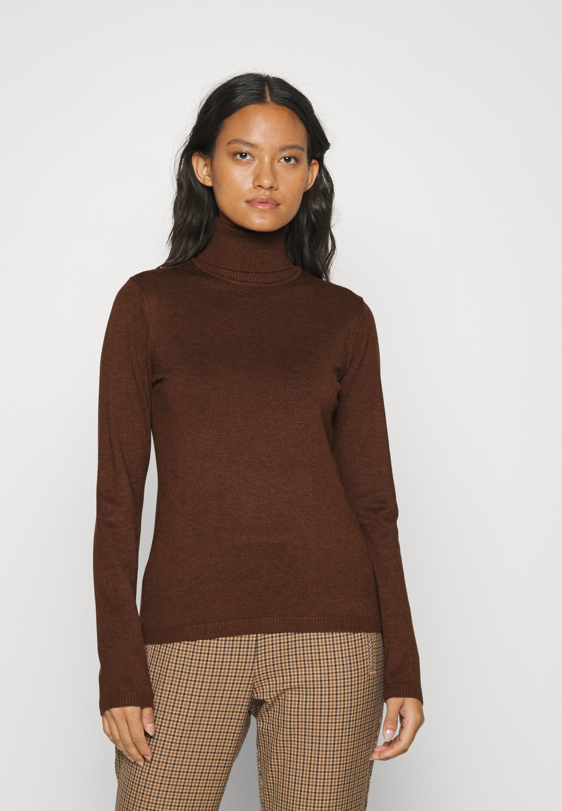 Culture ANNEMARIE ROLL NECK - Jumper - potting soil melange/brown -  Zalando.co.uk