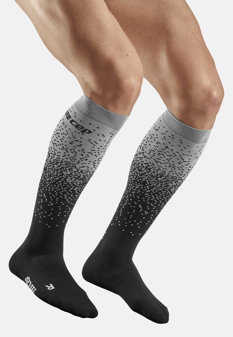 CEP COMPRESSION SNOWFALL SOCKS TALL SKIING MEN - MADE IN GERMANY - Kniestrümpfe - black/off white