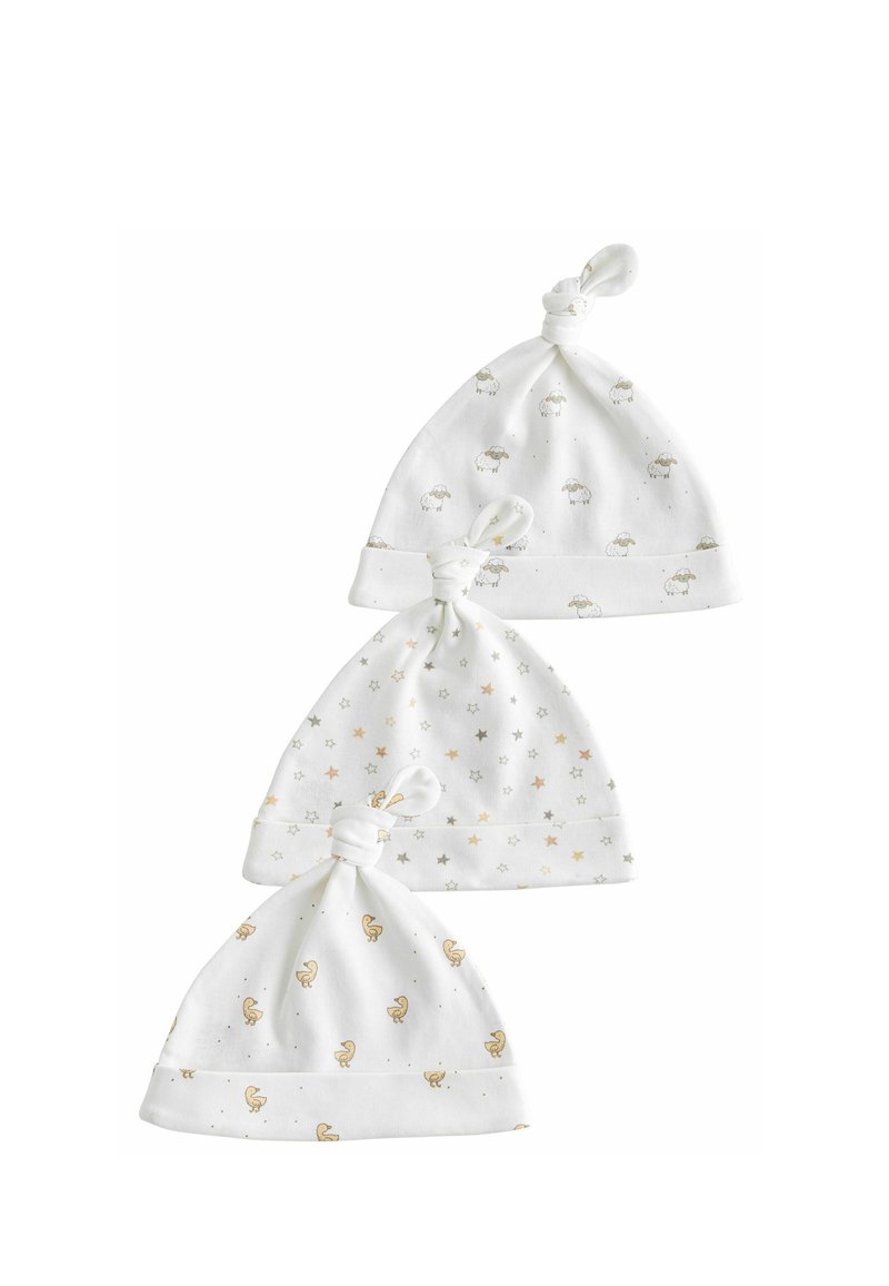 Next - TIE TOP 3 PACK - Kootud müts - white delicate character, Suurenda
