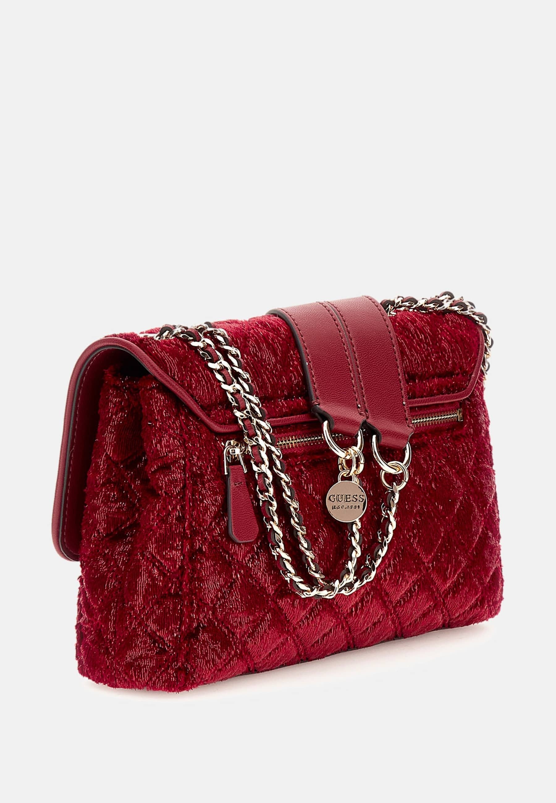 【レッド(RED)】GUESS ショルダーバッグ (W)GIULLY Ii Convertible Flap GIULLY Ii 2 Compartment Convertible Flap ショルダーバッグ | GUESS