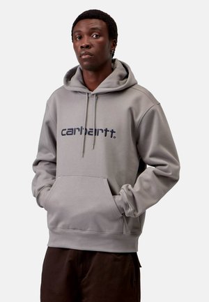 Carhartt WIP, HOODED CARHARTT SWEAT - Jersey con capucha - shady grey   dark navy