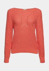 Korale dziane sweter z szerokim dekoltem, długimi rękawami, teksturowanym materiałem oraz dekoracyjnymi otworami na przodzie, z prążkowanymi mankietami i dołem.