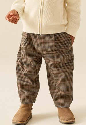 Next, BARREL LEG FIT - COSY SMART TROUSERS - Pantalon classique - tan brown check