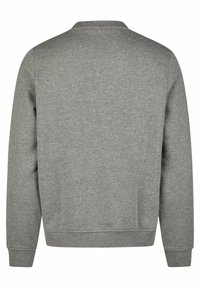 Grijze katoenen sweatshirt met een ronde hals, lange mouwen en geribde manchetten. Glad textuur, effen kleur, geen patronen of zichtbare logo's.