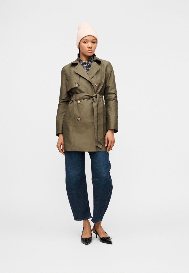 khaki vero moda long trench coat
