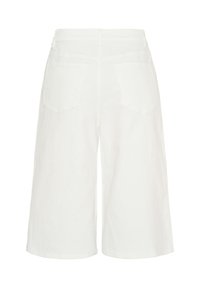 Hvide denim culotter med en afslappet pasform, der har høj talje, to baglommer og et glat, let struktureret stof.