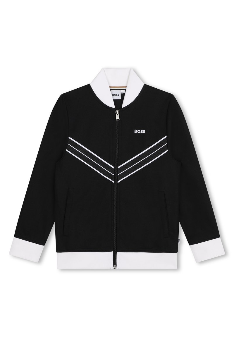 BOSS Kidswear Sweater met rits zwart