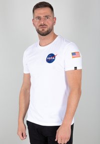 Alpha Industries SPACE SHUTTLE T - T-shirts med print - white