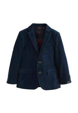 Námornícke corduroy blejzr s dvojitým gombíkom, klopovými límci a bočnými vreckami. Vnútro podšité vzorovanou látkou; jemné logo na manžete.