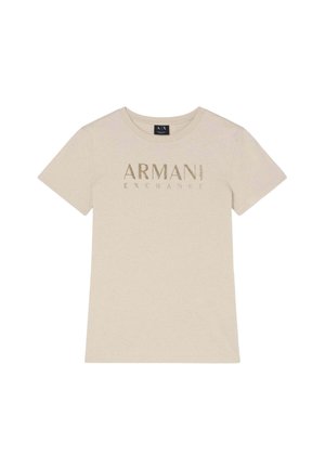 Armani Exchange, T-SHIRT - T-shirt con stampa - beige