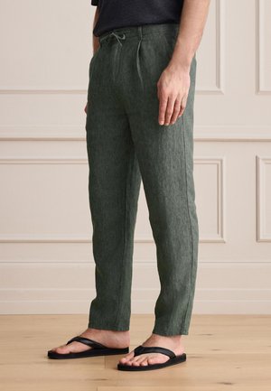 Next, TAPERED FIT - 100% LINEN - Stoffhose - green