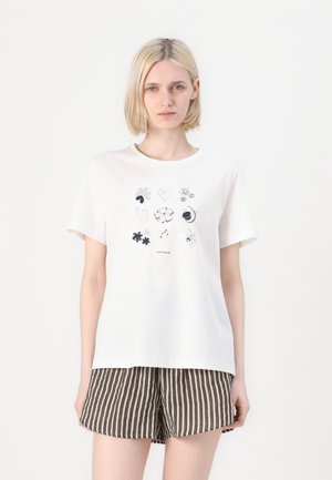 CREW NECK - T-Shirt print - soft clear white