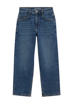 Sinised sirge säärega teksad viie tasku disainiga ja nööpidega kinnitusega, vööümisel silt Blue Ridge.