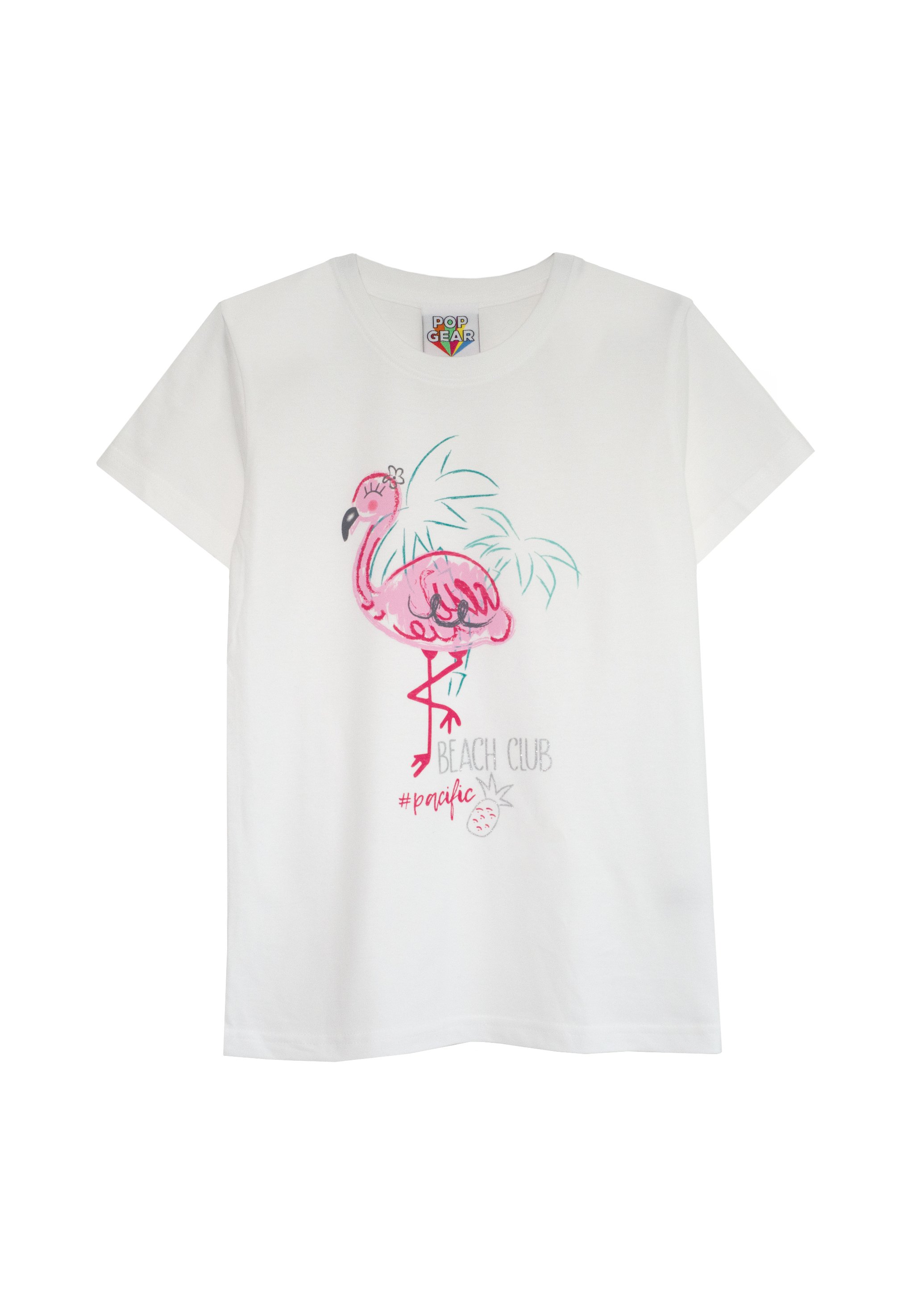 Popgear FLAMINGO BEACH CLUB - T-shirt print - white/wit - Zalando.nl