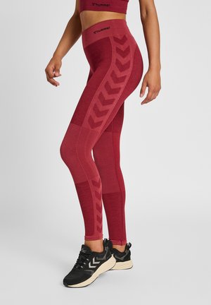 MID WAIST - Leggings - cabernet apple butter melange