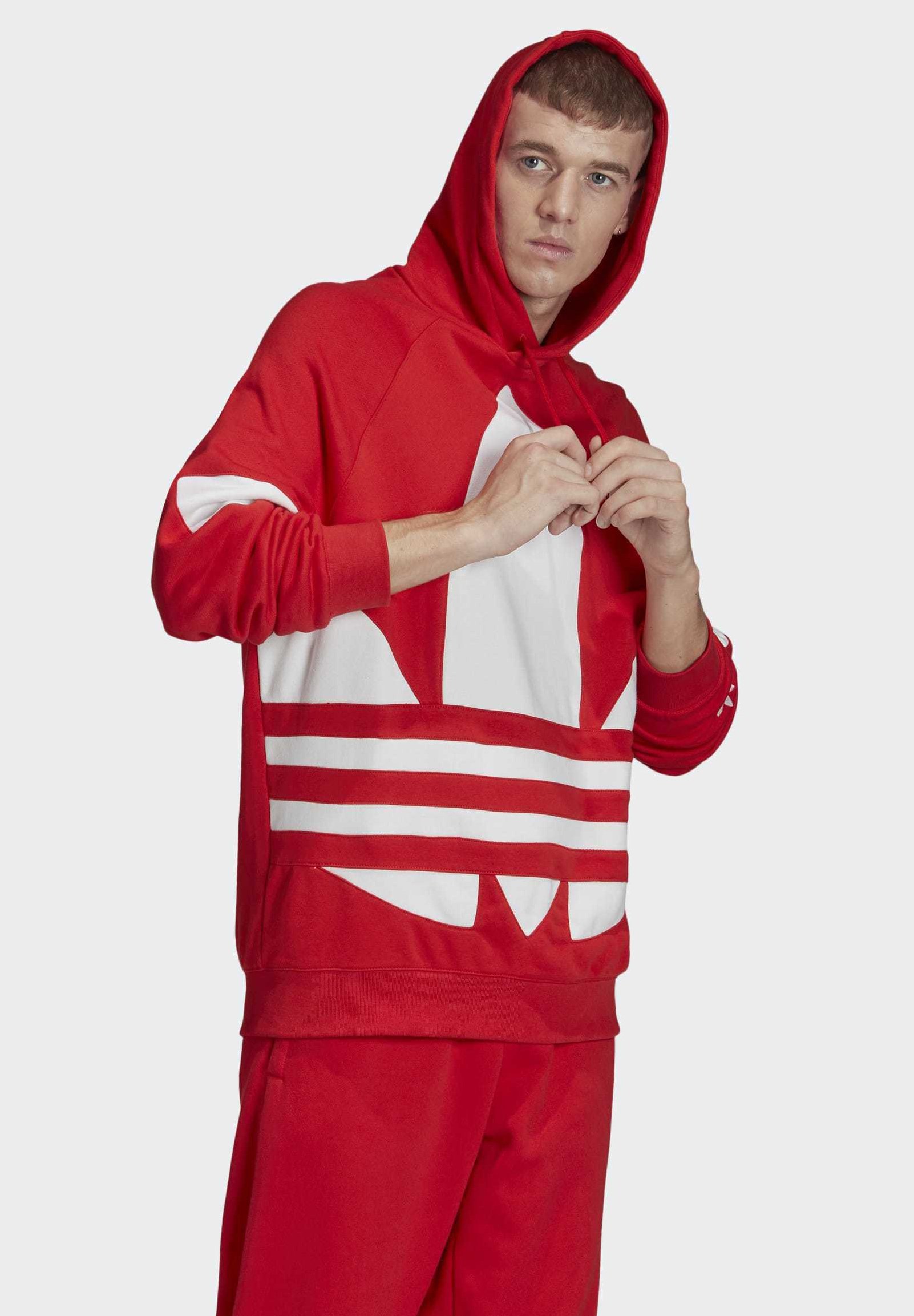 adidas Originals BIG TREFOIL HOODIE Kapuzenpullover red adidas Originals BIG TREFOIL HOODIE Kapuzenpullover red