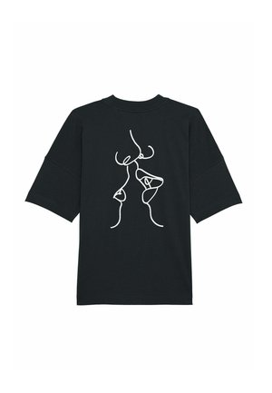 KISS UNISEX DROPPED SHOULDER - Print T-shirt - black