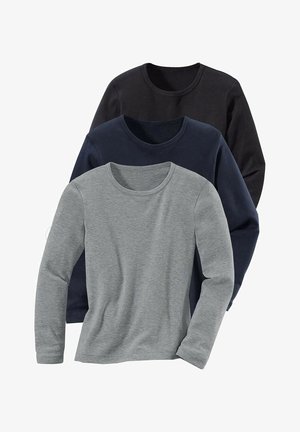 H.I.S, 3 PACK - Long sleeved top - schwarz grau meliert marine